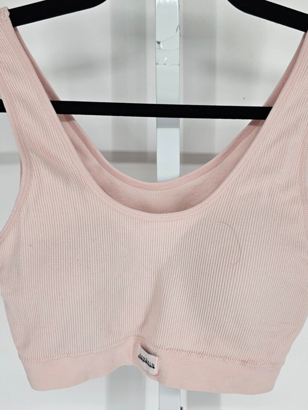 Danskin Womens Sz M Medium Impact Sports Bra Ribbed Light Pink